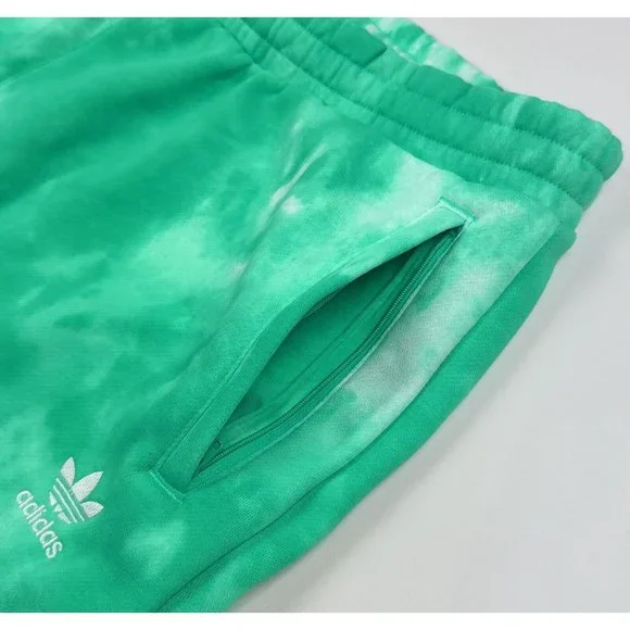 🛑SOLD🛑 Adidas Essentials Tie Dye Green White Mens Large Sweat Shorts Athletic - Picture 7 of 9